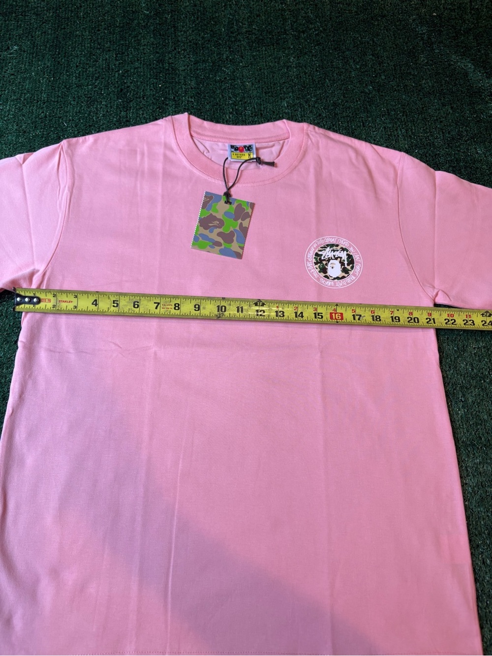 Bape Pink Short Sleeve Tee with Small Chest Logo - Picture 7 of 10